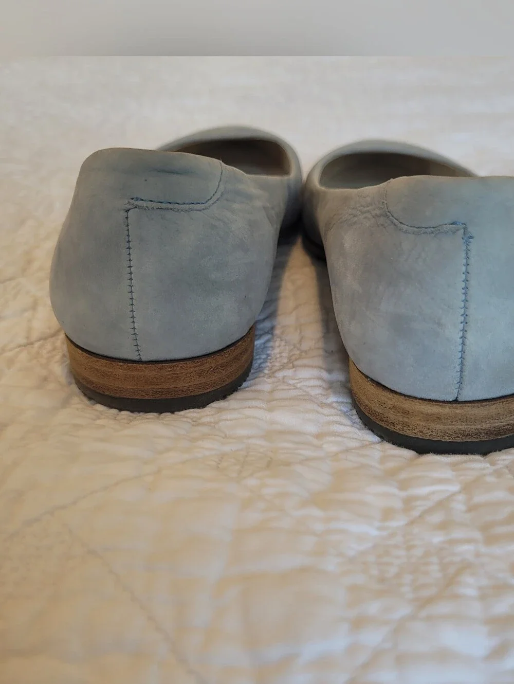 Ecco Light Pale Blue Pointed-Toe Ballet Flats Euro Sz 36
